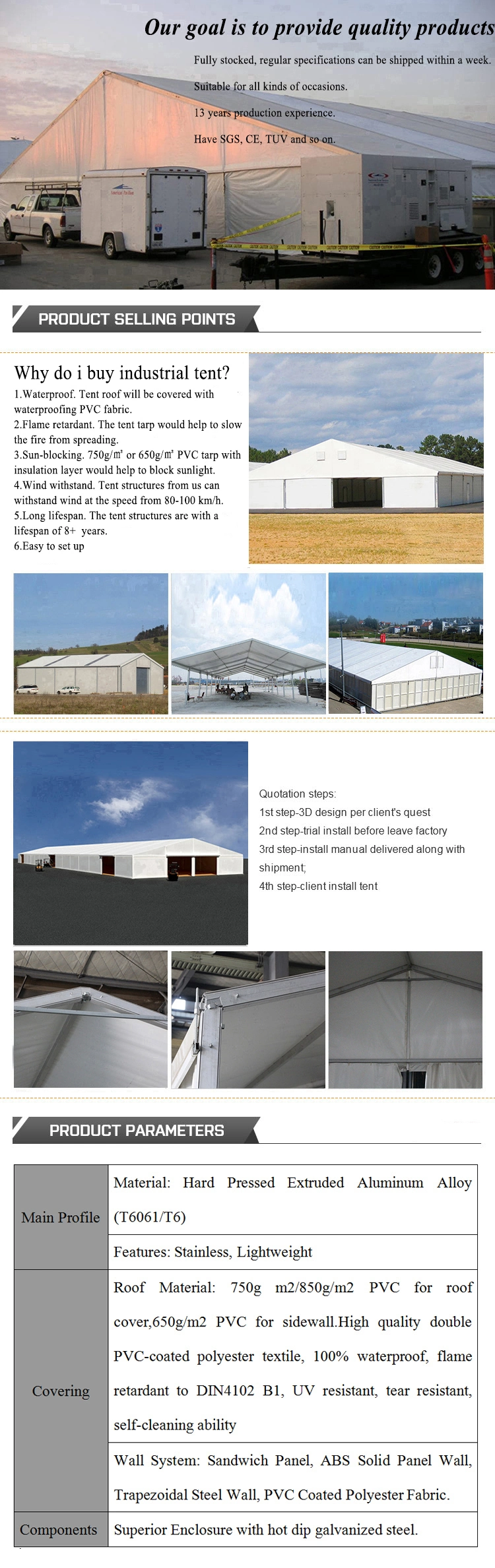 High Quality Outdoor Large Marquee Transparent PVC Wedding Tent Clear Roof Party Event Tent
