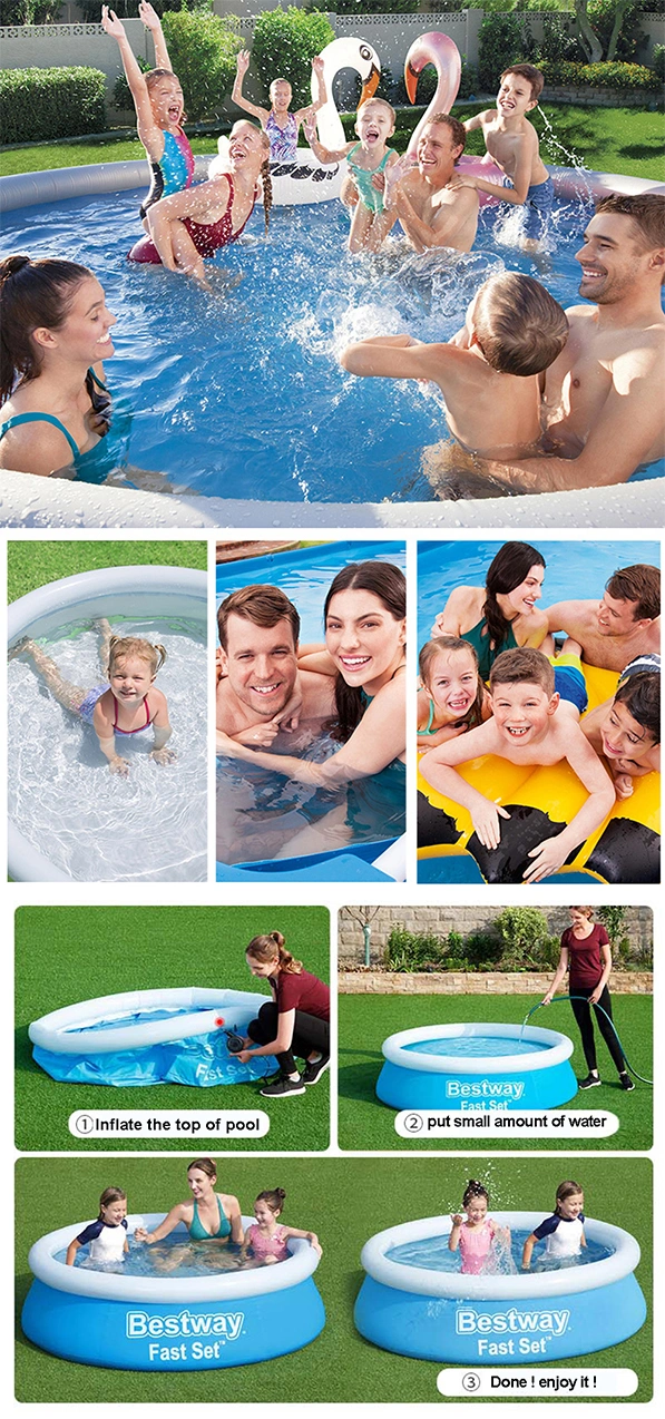 Stock Large Size PVC Inflatable Outdoor Kids Swimming Pool
