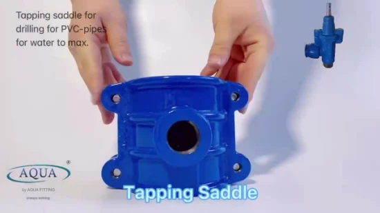 Montaje de hierro dúctil Tapping Saddle para abrazadera de tubo de PVC PE