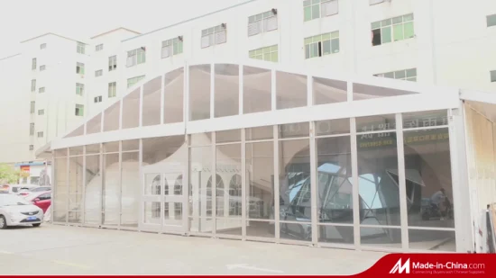 500 plazas ideales para exteriores, grandes tiendas transparentes de tela de PVC transparente para bodas