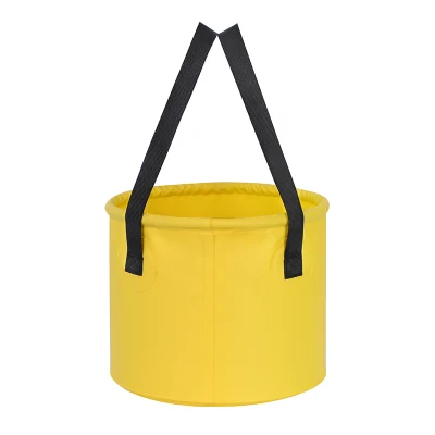 Cubo de agua plegable con logotipo personalizado para acampar al aire libre, cubo plegable de PVC portátil